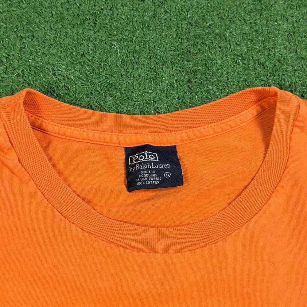 Polo Ralph Lauren Sporting Goods Long Sleeve Shirt Orange XL Y2K Hunting Dog - Picture 4 of 7